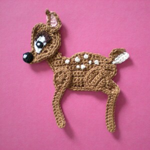 Fawn deer Bambi crochet applique patch image 2