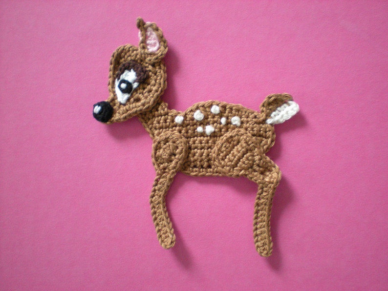 Fawn deer Bambi crochet applique patch image 2