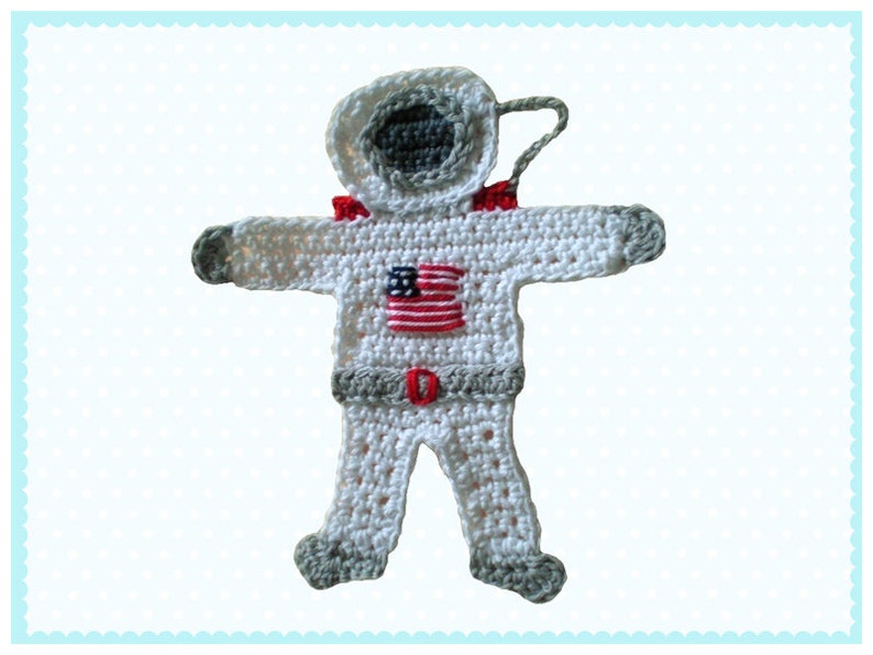 Astronaut crochet applique patch applique space travel crocheted astronaut crocheted image 3