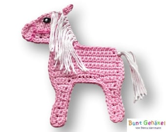 horse, crochet application, patch, pony, appliqué, animal application, horse application, girl's application