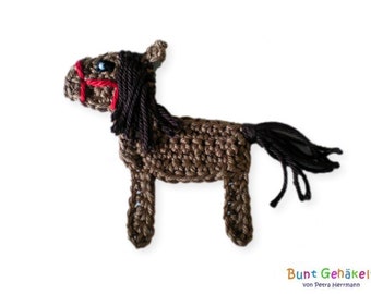 horse, crochet application, patch, pony, appliqué, animal application, horse application, girl's application