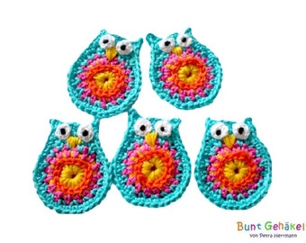 Owl - Mini Owl Crochet Application Application Patch