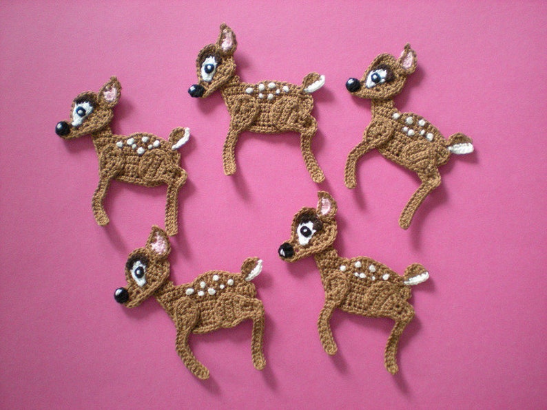 Fawn deer Bambi crochet applique patch image 3