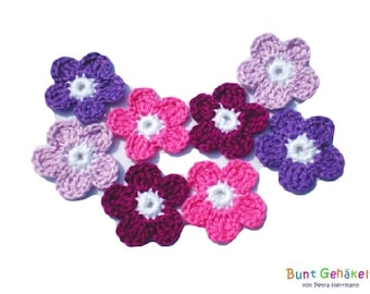 Crochet flowers 4 cm crochet appliques Patch applique flowers