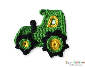 Tractor, gehaakte stoffen, patch, stoffen, gehaakte tractor, gehaakte auto, jongensapplicatie