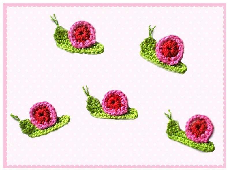 Snail Crochet Application Patch Application Crochet Snail Application Crocheted Snail Application image 3