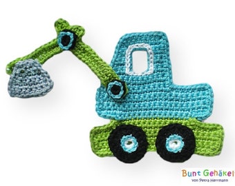 Excavator Crochet Application Patch Application Crochet Excavator Crochet Car Boy Application Construction Site