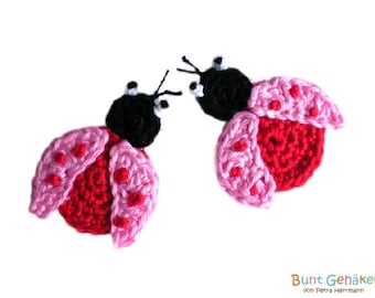 Ladybug Beetle Beetle Crocheted Application Patch Crochet Application Beetle Application