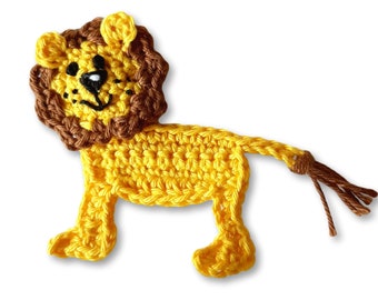 Lion, crochet application, patch, application, animal application, lion application