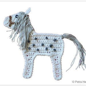 Horse, crochet applique, patch, pony, applique, animal applique, horse applique, girl applique image 2