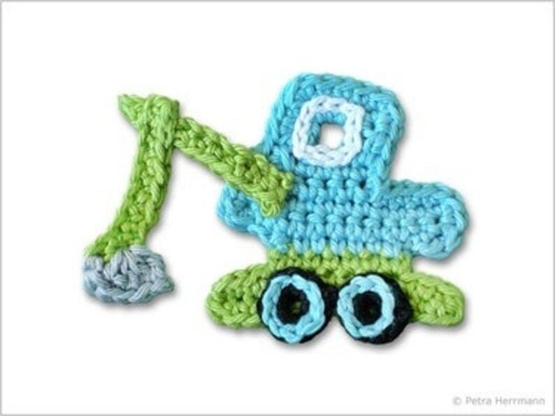 Excavator Crochet Application Patch Application Crochet Excavator Crochet Car Boy Application Construction Site image 2