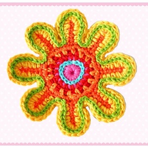 Flower crochet applique crochet flower image 2