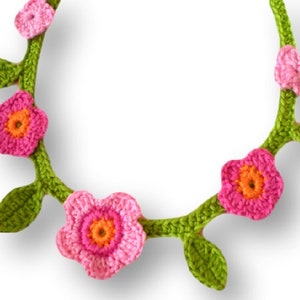 Necklace, crochet jewelry, children's necklace, flower necklace, crochet flowers, girl's jewelry