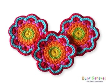 Crochet flower crochet applique patch crochet flowers crocheted flowers