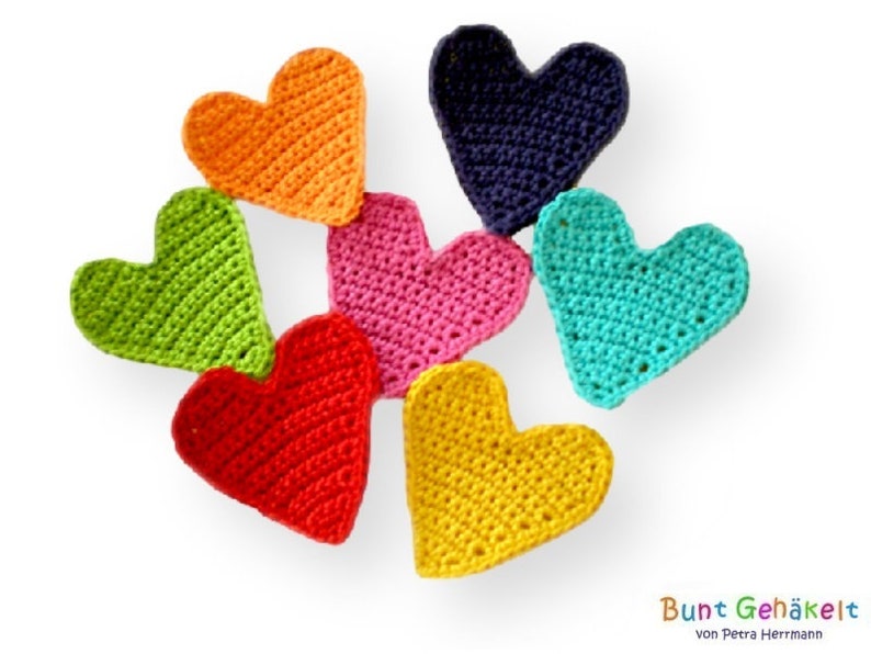 Heart, Crochet Application, Patch, Application, Crochet Pattern image 1