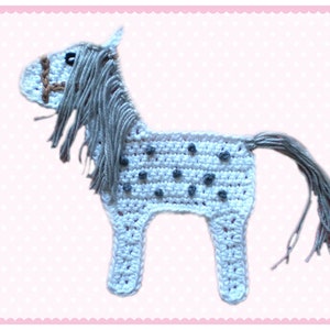 Horse, crochet applique, patch, pony, applique, animal applique, horse applique, girl applique image 4