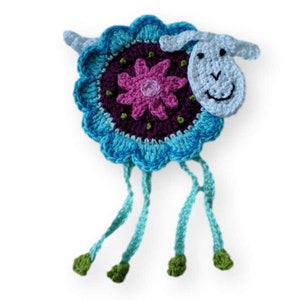 Sheep Crochet Sheep Crochet Application Patch Crochet Flower Sheep Patch Crochet Pattern image 1