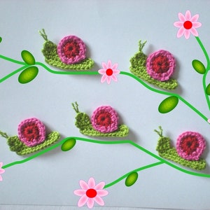 Snail Crochet Application Patch Application Crochet Snail Application Crocheted Snail Application image 2