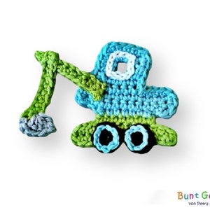 Excavator Crochet Application Patch Application Crochet Excavator Crochet Car Boy Application Construction Site image 1