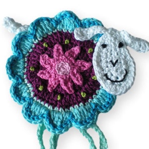 Sheep Crochet Sheep Crochet Application Patch Crochet Flower Sheep Patch Crochet Pattern image 2