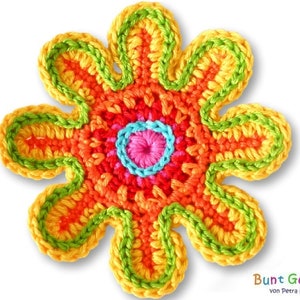 Flower crochet applique crochet flower image 1