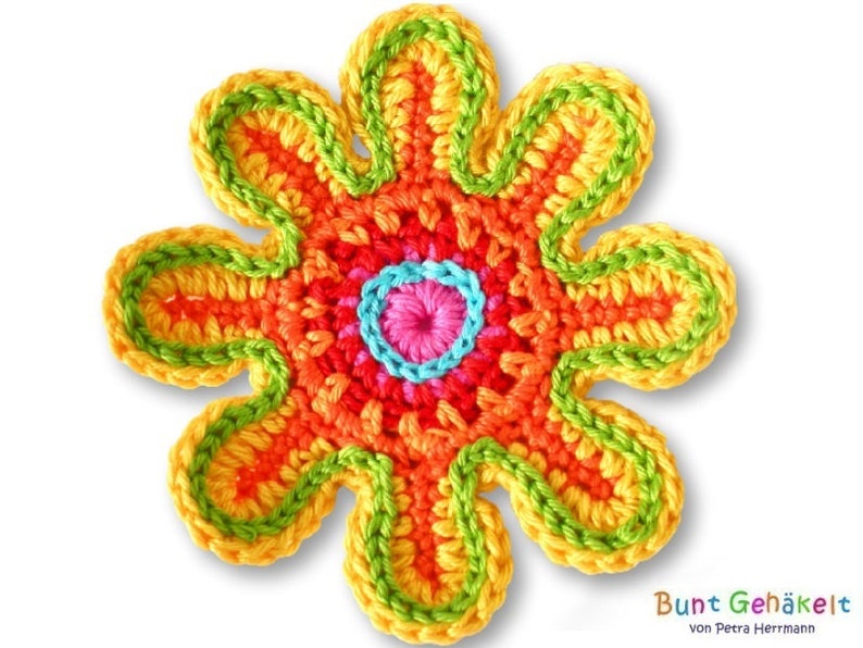 Flower crochet applique crochet flower image 1