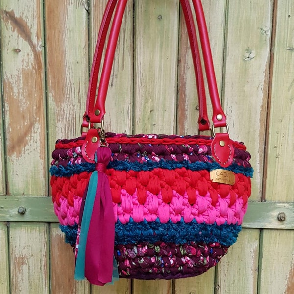 Sac "Salvia", Sac à main / épaule, Modèle Exclusif, Upcycling Fashion, Création originale 100% française, Doublure et accessoires, Unique