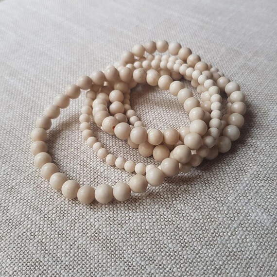 Fossil 4/6mm Basic Stretch Bracelet Pearls Stone Fossile 1 Etsy