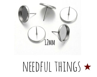 10 Pieces Stainless Steel Stud Platin 12 mm