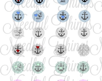 Instant Download 10mm Cabochon Template Digital Anchor Round Circle Anchors