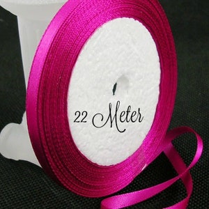 Satin Band 6mm pink 22 Meter Rolle