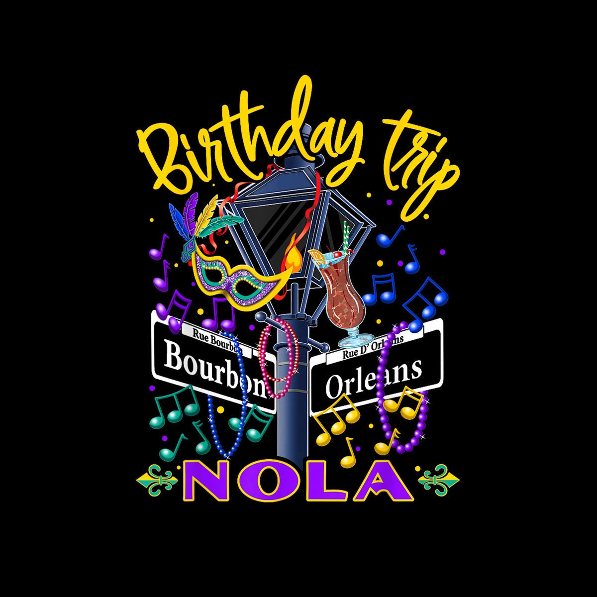 NOLA Birthday Trip New Orleans Girls Trip Vacay Digital PNG Etsy