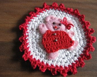 Bouton au crochet, patch, application au crochet, ours, bébé, environ 10 cm,