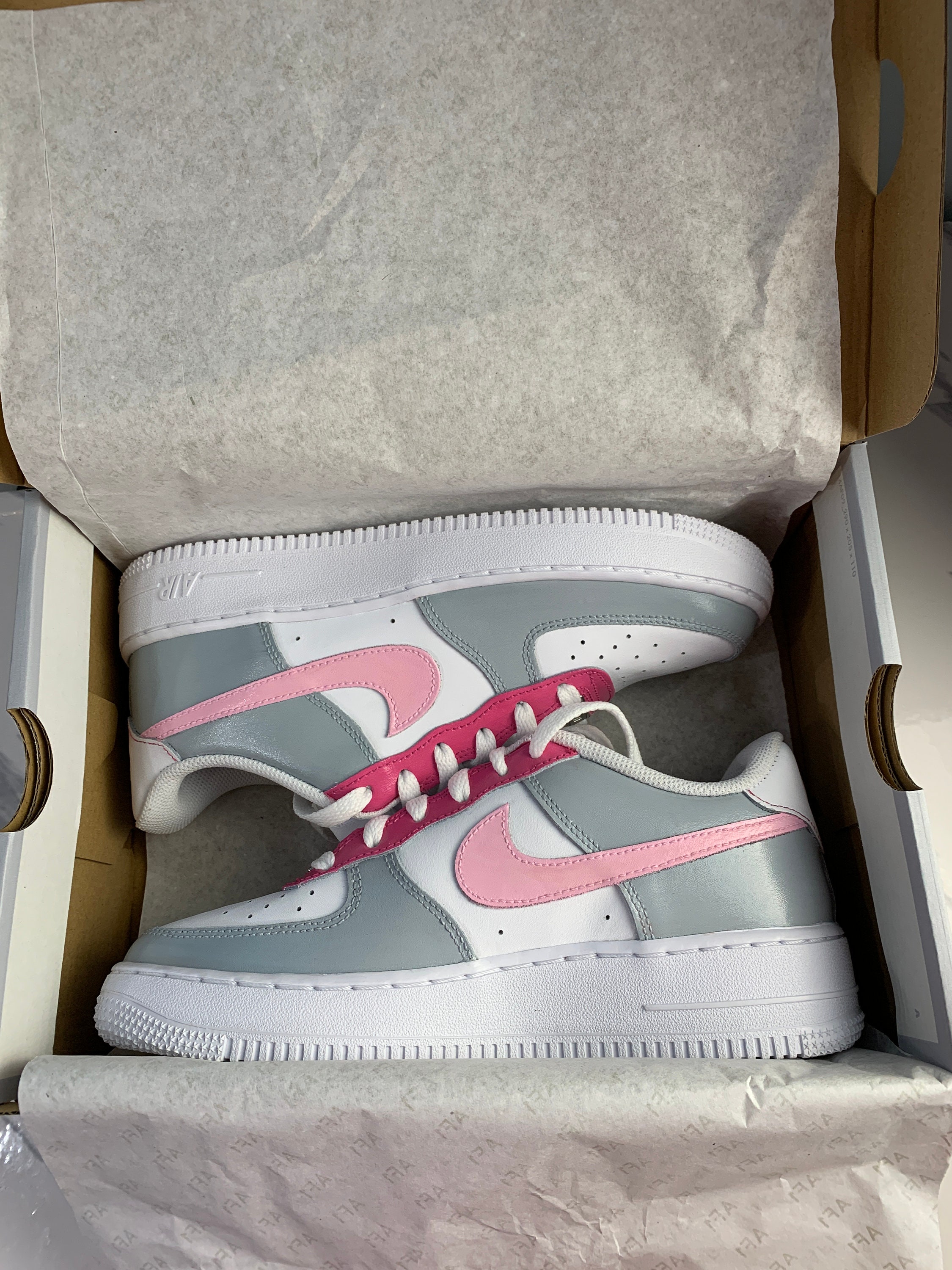 pink and grey air force 1