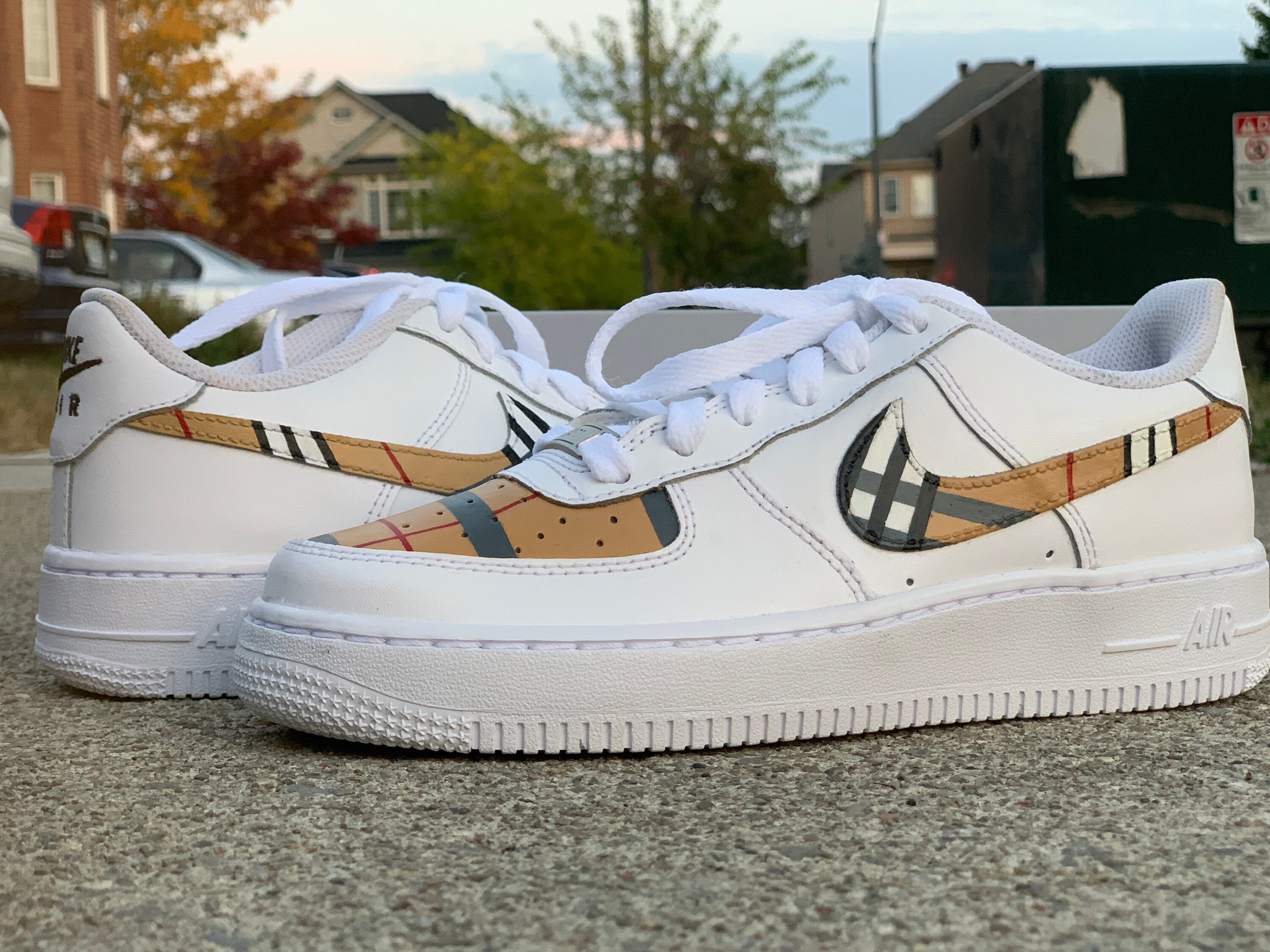 custom air forces burberry