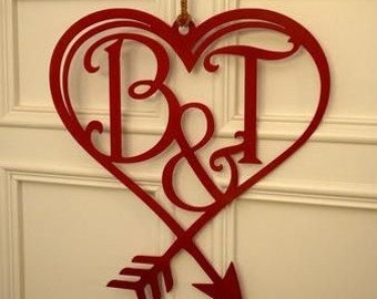 Initials wall art | Etsy