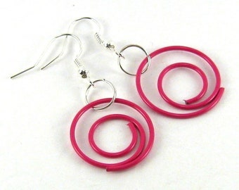 SpiralE pink pink earrings earrings funny light round circle hoop earrings circular