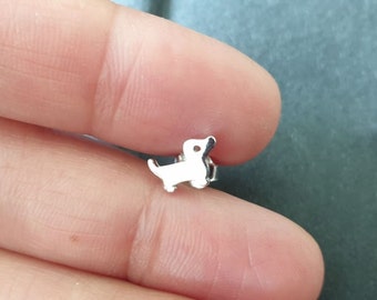 925 sterling silver ear studs dog