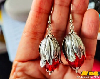 Pendientes rojo fuego