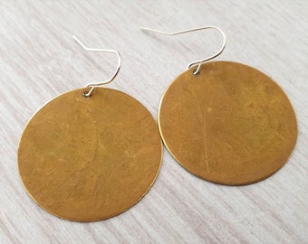 Earrings with patina brown