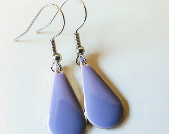 Earrings  lilac enameled