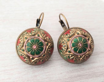 Earrings oriente green