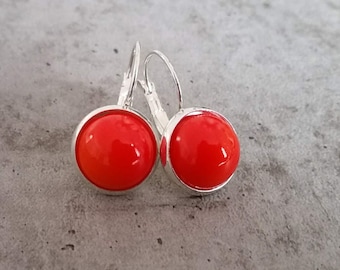 Earrings with glass