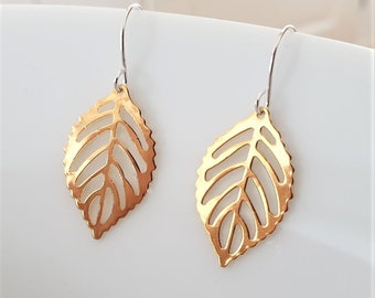 Earrings gold leaf