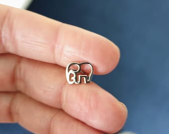 925 sterling silver ear studs elephant