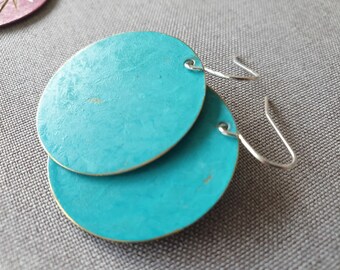 Earrings patina turquesa 30 mm