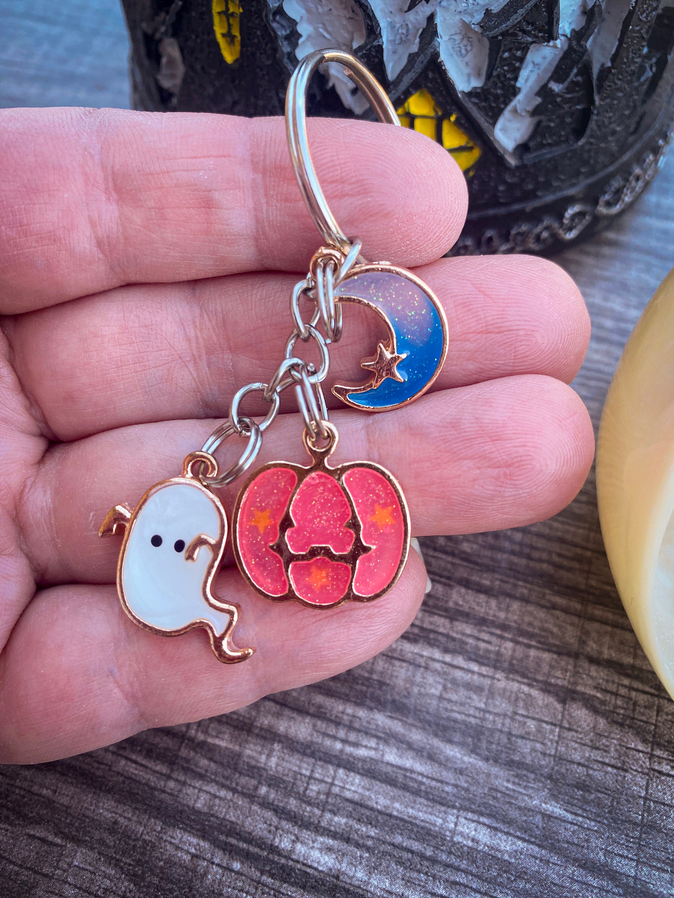 Spooky Halloween MultiCharm Keychain Kawaii Hard Enamel Charms