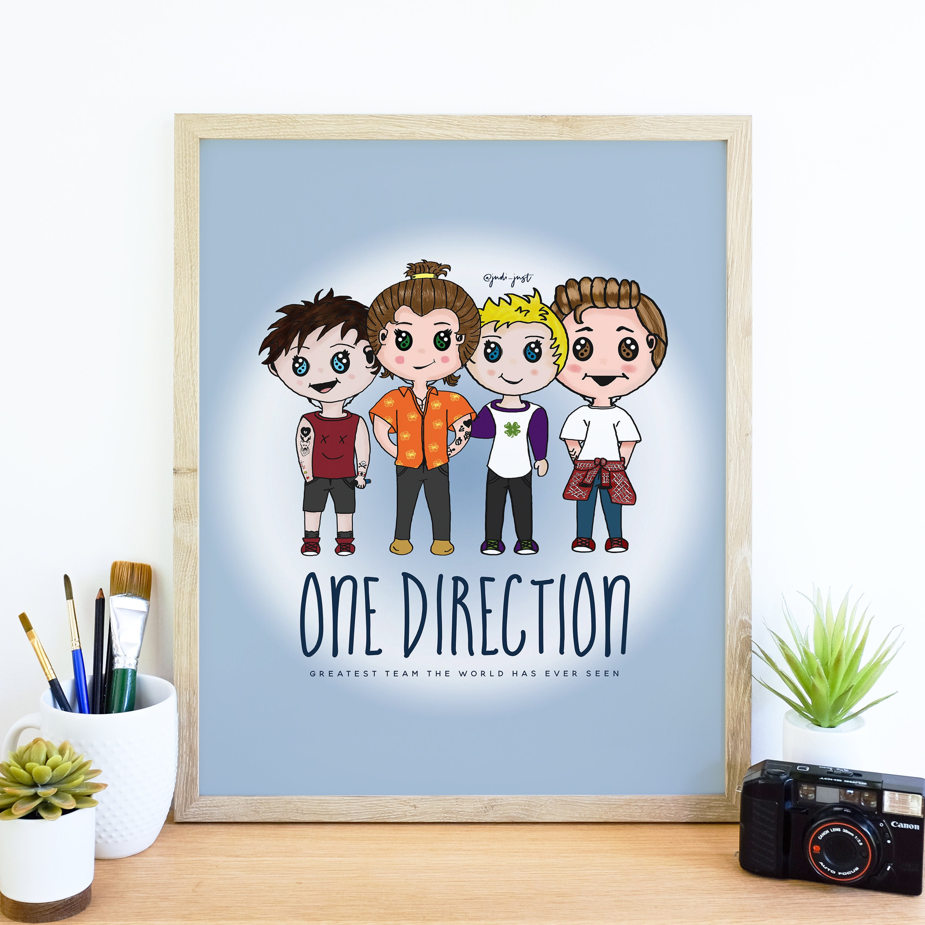 One Direction Chibi Characters Art Print Chibi Kawaii Art