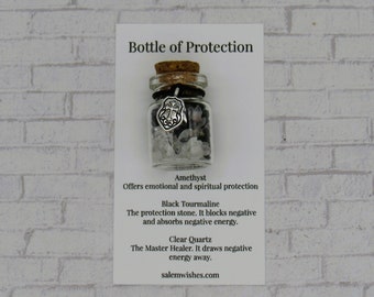 Bottle of Protection, Protection Gift, Protection Crystals, Energy Protection, Block Negativity, Crystal Bottle, Empath Protection, ill Wish