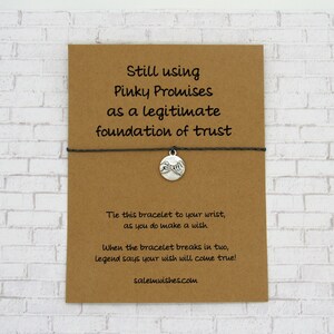 Pinky Promise Wish Bracelet, Bracelet d’amitié, Pinky Promise Gift, Thinking of You Gift, Thinking of You Card